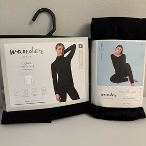 Wander Hottotties Ophelia Black Turtleneck and Velvet Legging Women’s Large NWT